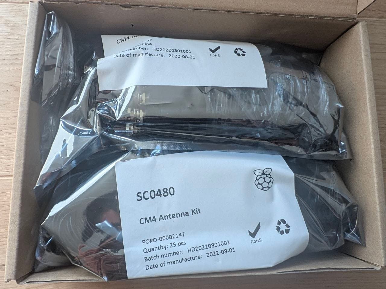 Raspberry Pi SC0480 CM4 Antenna Kit – 50 Stück, Herstellungsdatum 2022-08-01