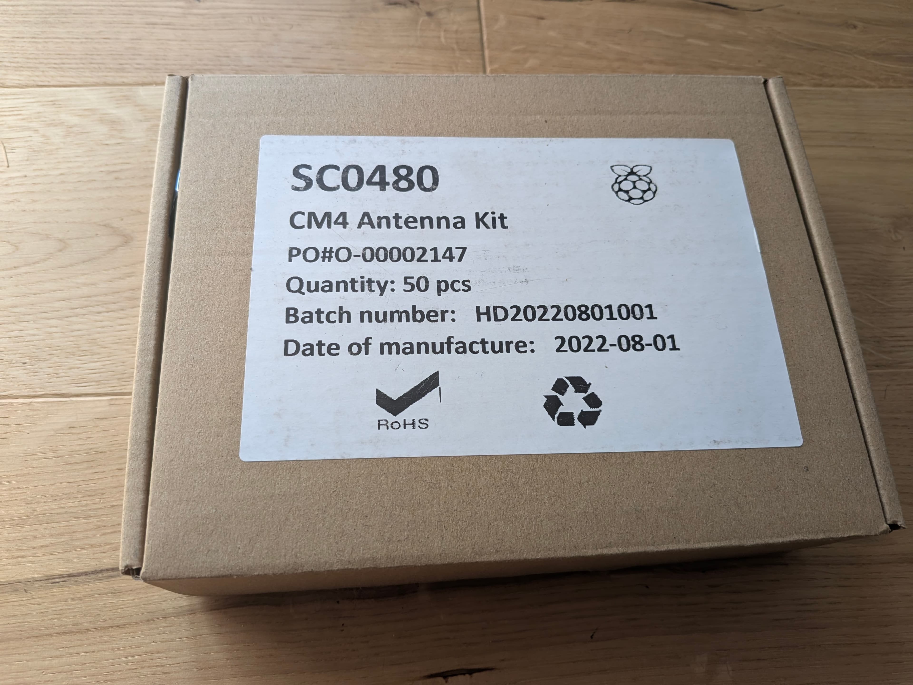 Raspberry Pi SC0480 CM4 Antenna Kit – 50 Stück, Herstellungsdatum 2022-08-01