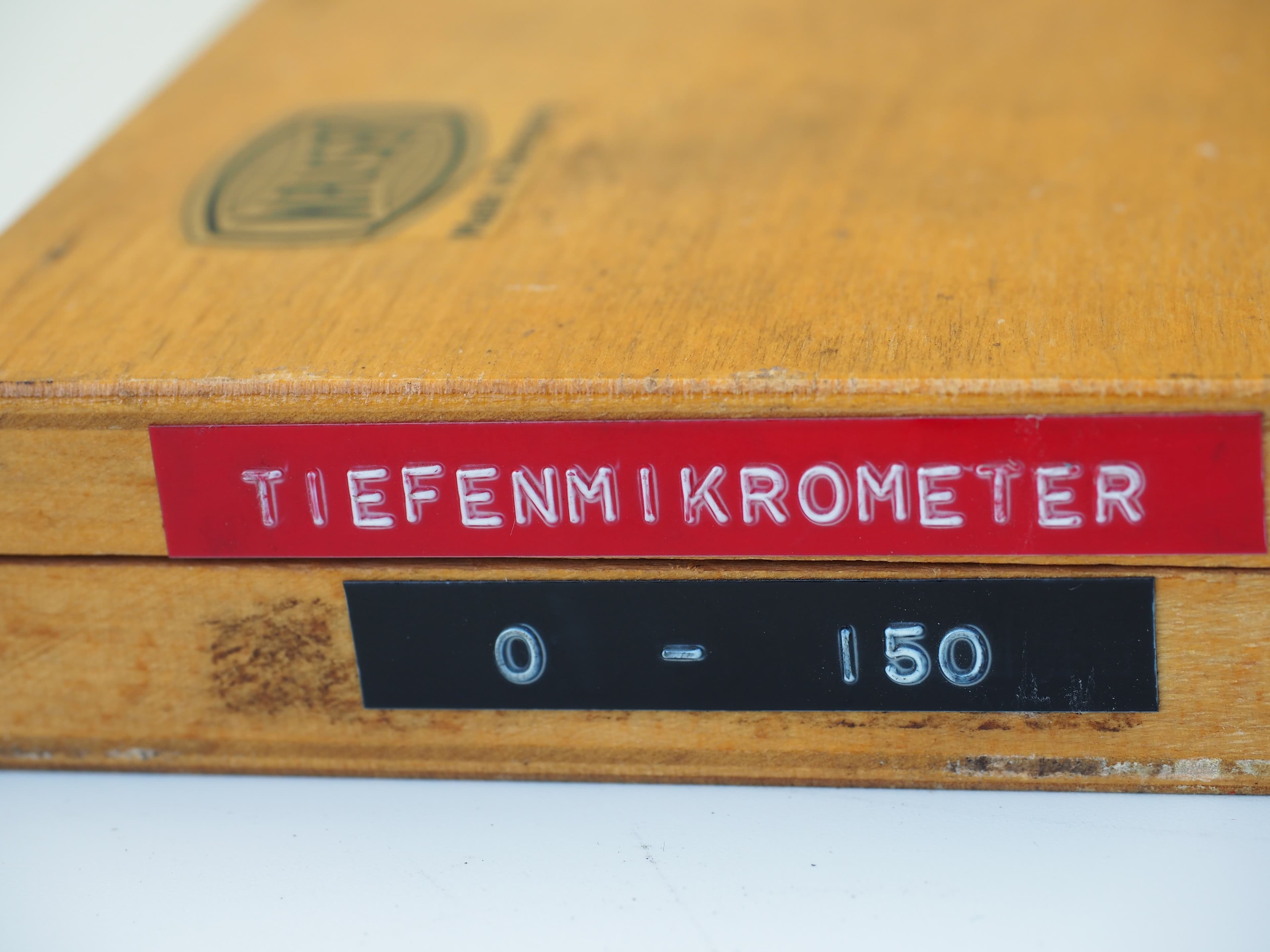 MAUSER Tiefenmikrometer-Satz 0–150 mm im Holzkoffer