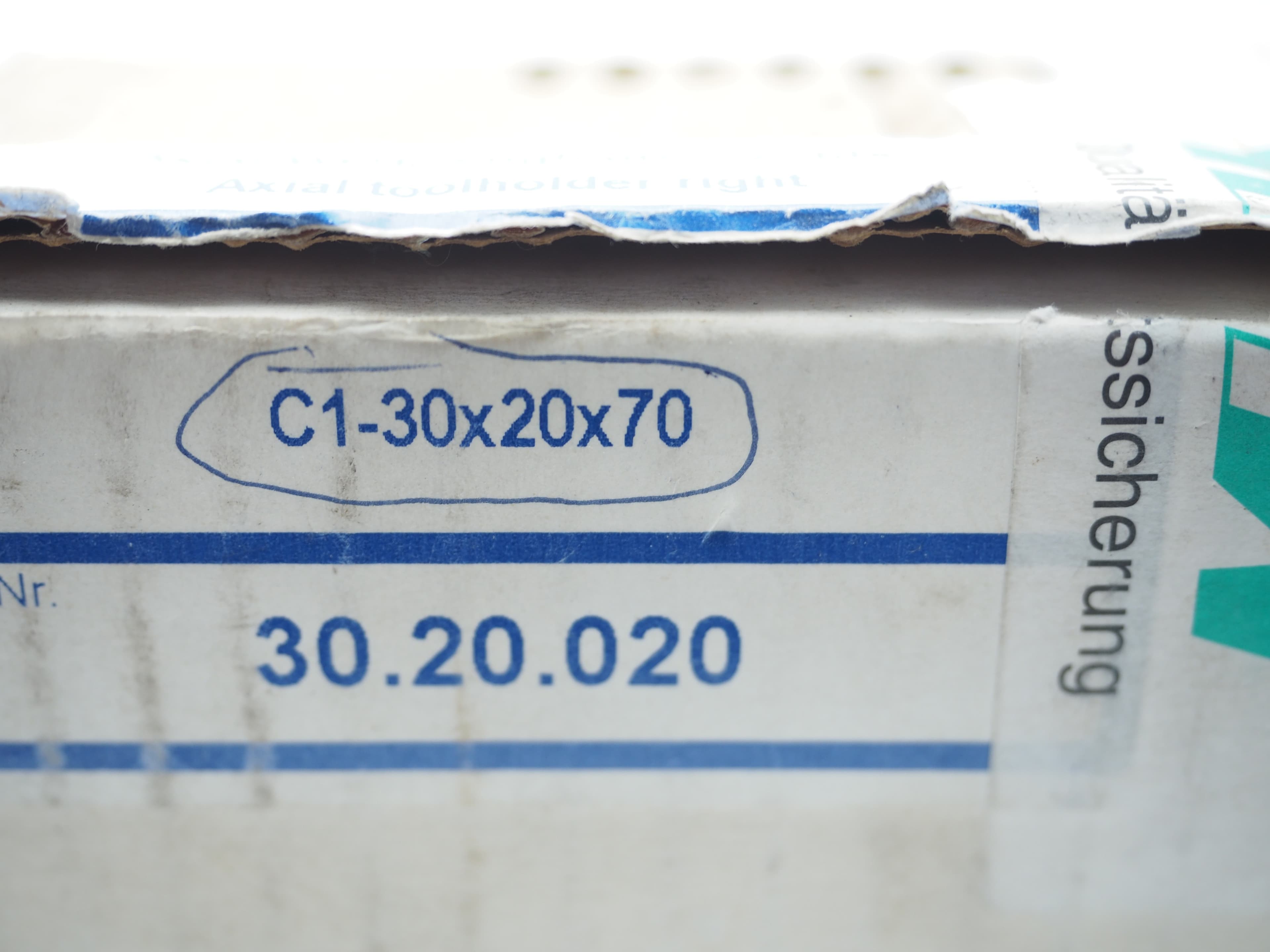 Axial-Werkzeughalter Zürn C1-30x20x70 Nr. 30.20.020 rechts neu in OVP CNC VDI